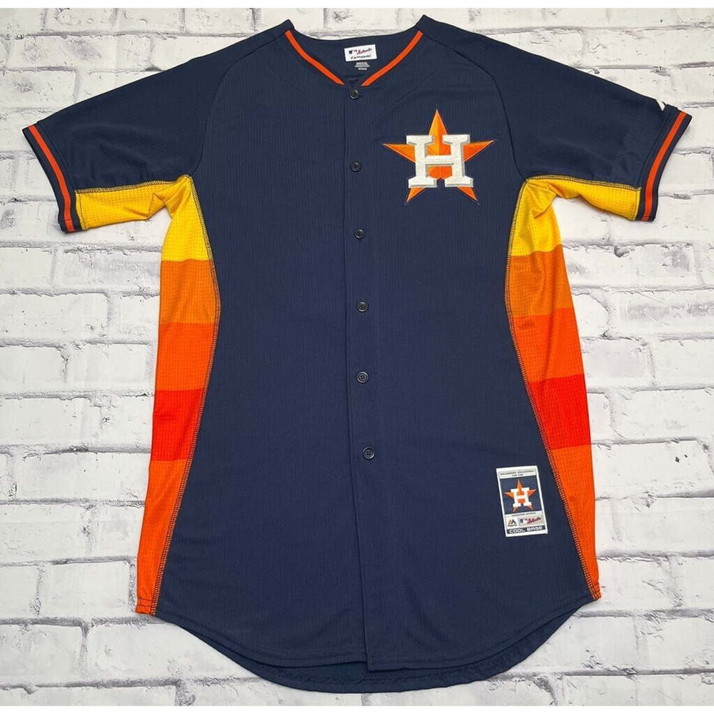 Jarred Cosart Jersey Men's Size 40 Blue Houston Astros MLB Baseball Majestic